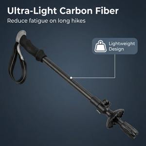 Tongkat Trekking Serat Karbon Dapat Disesuaikan Ringan Anti-Guncangan untuk Pria Wanita Mendaki Gunung Berjalan - Product Image 3