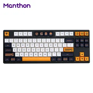 DIY 125 Keys XDA Gold Orange Virtual War Black Keycaps Mechanical Keyboards Custom Keycaps