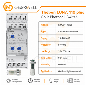 Interrupteur crépusculaire numérique Theben <span class=keywords><strong>LUNA</strong></span> 110 Plus EL sur rail DIN pour l'automatisation de l'éclairage extérieur - Product Image 5