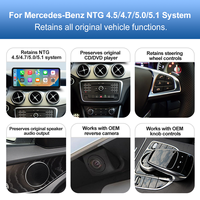 Écran de navigation sans fil CarPlay et Android Auto ultra-fin de 12,3 pouces, nouveau, Linux, pour Mercedes Benz NTG4.5/5.0 W204 W176 W212