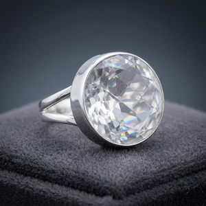 Handmade 925 Sterling <b>Silver</b> Wedding Statement <b>Ring</b> Natural White Topaz Gemstone Bezel Setting Third Party Appraisal for <b>Men</b> - Product Image 3