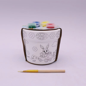 Il simpatico coniglietto <span class=keywords><strong>di</strong></span> pasqua fa parte della piantatrice in porcellana bianca per adulti e bambini per decorare le vacanze dipingi il tuo Design - Product Image 1