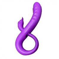 Jouet sexuel pour femmes en silicone liquide 2-en-1 détachable, avec stimulateur clitoridien et anal double extrémité pour point G, 10 vibrations
