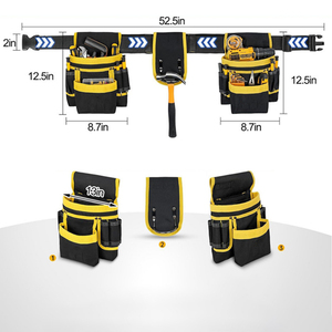 Multi-functional adjustable multi-pocket strong magnet repair tool bag, waist bag, tool storage belt, waist pouch - Product Image 2