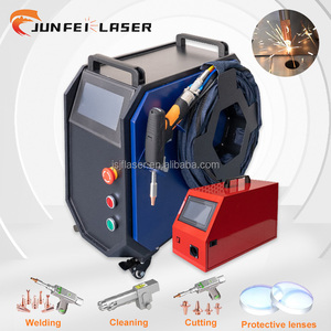 เครื่องเลเซอร์อัตโนมัติ JUNFEI 4 in 1 พร้อมระบบระบายความร้อนด้วยอากาศ 1000w 2000w สำหรับทำความสะอาด ตัด และเชื่อมแบบจุด สำหรับทรานซิสเตอร์ - Product Image 1