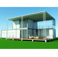 Conteneur préfabriqué de 222 m², 7 unités combinées, maison familiale de 3 chambres avec véranda dans le Sabah