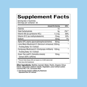Oem/ODM tùy chỉnh sư tử bờm nấm Gummies Cordyceps tập trung nấm bổ sung nootropic não bổ sung tăng cường bộ nhớ - Product Image 2