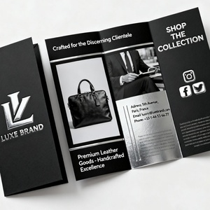 Customized Folded Leaflet Flyer Promotion Printable Pamphlet Trifold Brochure Introduction Manual Catalogue - Product Image 2