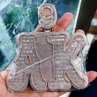 Hip hop moissaite lettre pendentif 925 hommes bijoux personnalisé icedout vvs moissanite plaques nominatives 10k laboratoire cultivé diamant pendentif chaîne