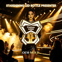 Présentoir de bouteille LED avec logo personnalisé, glorificateur de bouteille VIP en acrylique, rechargeable, télécommande, support lumineux pour bouteille de vin