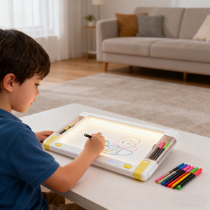 Juguetes Educativos de Aprendizaje para Niños de 3 a 8 Años, Pizarra de Dibujo, Lápiz Óptico, Álbum ABC de Plástico, Estimula la Creatividad e Imaginación - Product Image 1