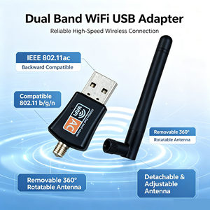 IFA01 Adaptador Wifi USB de Doble Banda de 600mbps 2.4/5.8ghz Tarjetas de Red Inalámbrica LAN - Product Image 5