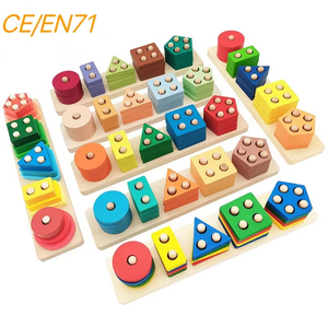 Wooden Toys for 1-3 Years Old Boys Girls Toddlers Color Recognition & Stacker Shape Sorter Wooden Toy Learning <b>Puzzle</b> - Product Image 4