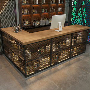 CHILLCHAN Reception Desk Lacquer with Gold Trim Modern Design Beauty Salon Front Counter Office Lobby Hotel - Product Image 6