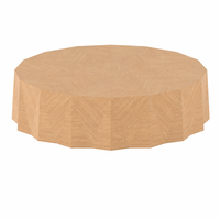 Table basse minimaliste en bois avec base multi-facettes, texture de placage de bois complexe, meuble d'appoint pour salon
