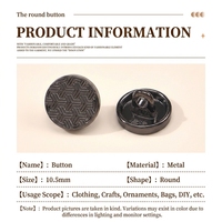 Boutons classiques en alliage de zinc gaufré à motif quadrillé, boutons à coudre en métal à motif à carreaux pour chemises, t-shirts et chemisiers