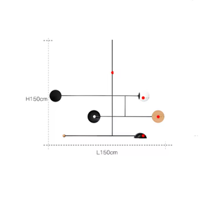 Zeal Lighting Red Art Restaurant Línea geométrica en el comedor Lámpara colgante nórdica de metal colorido - Product Image 2