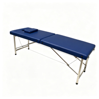 Table de massage portable haut de gamme à 2 sections, pieds en acier inoxydable, lit de spa pliable pour professionnels