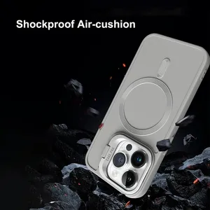 Funda con Soporte CHAOYIDIAN para <span class=keywords><strong>iPhone</strong></span> 16 15 <span class=keywords><strong>14</strong></span> <span class=keywords><strong>13</strong></span> 12 11 <span class=keywords><strong>Pro</strong></span> <span class=keywords><strong>Max</strong></span>, Carcasa Magnética con Carga Inalámbrica, Soporte para Cámara, Fundas Suaves Mate - Product Image 4