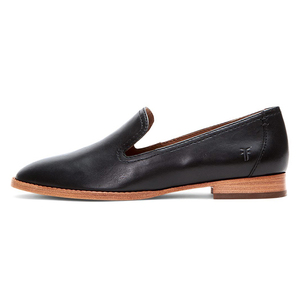 Chaussures en cuir véritable pour femmes, avec semelle intérieure rembourrée, faciles à enfiler, grandes tailles, style smoking slippers - Product Image 1