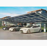 Support de montage au sol pour carport solaire en aluminium imperméable pour usage domestique 2. Abri solaire en aluminium imperméable pour voiture, idéal pour la maison et le stationnement extérieur