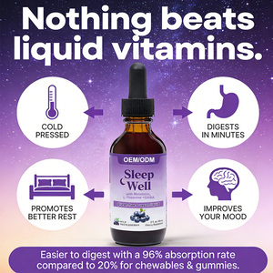<span class=keywords><strong>Gotas</strong></span> Líquidas Orales Sleep Well con Melatonina, L-Teanina y GABA para el Sueño, la <span class=keywords><strong>Ansiedad</strong></span> y el Estrés, OEM, ODM, GMP, Grado Alimenticio, 60 ml, Suplemento Dietético - Product Image 3