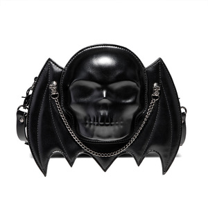 Bolsos de lujo para mujer, Punk, diseño creativo de murciélago, cabeza de Calavera, hombro, cuero <span class=keywords><strong>Diagonal</strong></span>, bolso cruzado para ataúd, Halloween - Product Image 1
