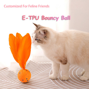 E-Pro carino ad alta elasticità ETPU gatto auto-intrattenimento per animali domestici palla da salto appendibile curiosità <span class=keywords><strong>Teaser</strong></span> Stick durevole giocattolo da masticare per - Product Image 2