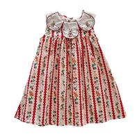 Vêtements pour enfants personnalisés, robe pour filles en coton avec imprimé lapin, col Peter Pan, sans manches, boutique, marque privée, fabricant OEM ODM