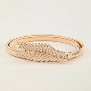 Cinturón Elástico Delgado de Metal Elegante para Mujer, con Lazo de Corazón <span class=keywords><strong>Dorado</strong></span> y Flor, Cadena Elástica para la Cintura, Cinturón Decorativo Delgado para Vestido - Product Image 4