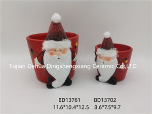 Macetas de Cerámica Esmaltada con Decoración Navideña de Papá Noel y Árbol de <span class=keywords><strong>Navidad</strong></span>, Venta de Fábrica para Decoración del Hogar y Jardín - Product Image 5