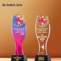 Nouveau Design Crystal Trophy Cup Award Dancing Music and Microphone Trophy Parts Decor Couleurs personnalisées Crystal Trophy Awards