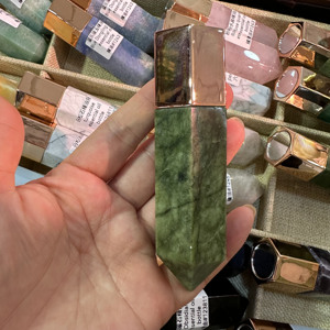 Tự nhiên thạch anh hồng ngọc bích đá lục giác con lăn điểm massage thanh cho phụ nữ - Product Image 4