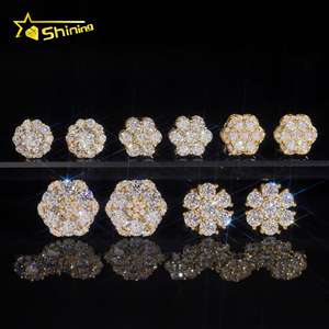 USA Warehouse Local Shipping Flower Cluster Screw <strong>Back</strong> Stud <strong>Earring</strong> S925 Gold Plated Pass Diamond Test Moissanite <strong>Earring</strong> - Product Image 4