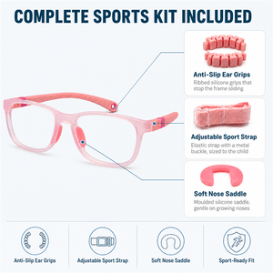 Gafas <span class=keywords><strong>de</strong></span> Lectura Ópticas con <span class=keywords><strong>Lentes</strong></span> Cuadradas Ligeras para Niños, Monturas para Niños con Todas las Formas <span class=keywords><strong>de</strong></span> Rostro - Product Image 5