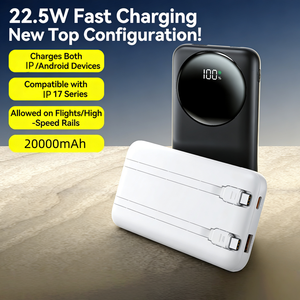 Banco de Energía Portátil de Alta Capacidad, Carga Rápida, 20000mAh, PD 22.5W Máx., Pantalla Digital, Logotipo y Empaque Personalizables - Product Image 3