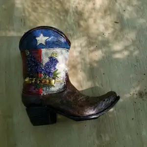 Hars Western Cowboy Boot Texas Vlag Rood Wit & Bluebonnet Rustieke Decor Nieuwe