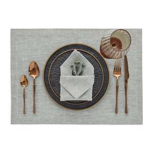Manteles Individuales de Lino y Algodón Sólido con Textura Tejida Natural para Servicios de Banquetes y Empresas de Catering - Product Image 1