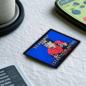 ¿ME ESTÁS AMENAZANANDO? Impresión de colores Tela Color Skull Man With Ass Tactical Hold Double Guns Impresión divertida Parche de letras Coser - Product Image 6