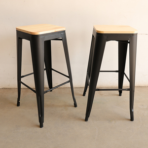 Antiek Metaal <span class=keywords><strong>Tolix</strong></span> Eetkrukken Hoge Kwaliteit Duurzame Café Barkruk Houten Top Moderne Gym Vintage Restaurant Bistro Silla 'S - Product Image 2