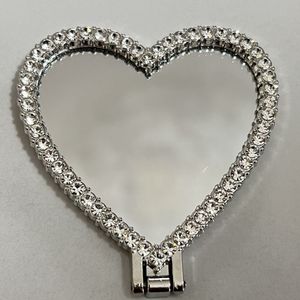 Soporte de Teléfono de Lujo con Diamantes y Espejo, 2 en 1, Plegable, con Forma de Corazón, Accesorios para Teléfono - Product Image 5