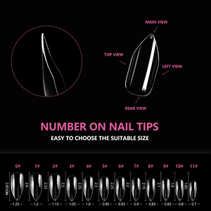 Unghie Finte Corte JIEYU CE in PMMA/ABS, Indossabili, Stile Francese Appuntito, Professionali per Donne, Senza Curva C, Punte per <span class=keywords><strong>Nail</strong></span> Art - Product Image 4