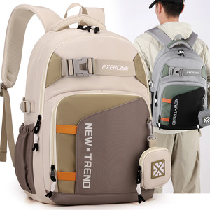 New Trend <b>Backpack</b> <b>Large</b> Capacity Waterproof Unisex Casual Sports Hiking Bag <b>School</b> Education Gray Green Black Coffee Color - Product Image 3