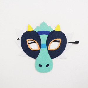 Conjunto de Disfraz de Dragón de Fieltro para Niños, 2 Piezas, Alas de Dinosaurio Verde-Amarillo y Máscara para Cosplay - Product Image 5