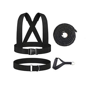 エクササイズ敏捷性スピードトレーニングショルダーストラップウエストハーネスフック弾性プルロープラテックスバンジーコードセットチューブ抵抗バンド - Product Image 1