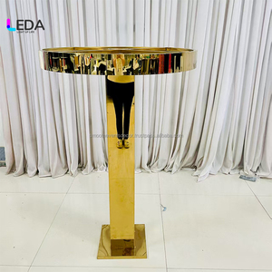 Nouveau support de fleurs doré brillant personnalisé, centre de table en métal pour mariage, support doré pour la décoration de table de mariage - Product Image 5