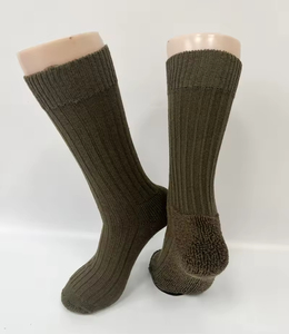 Custom Logo Spring Eco-Friendly Outdoor Running <b>Socks</b> – Green Cotton Knit Ribbed Men Thick Terry Cushioned Crew Sport <b>Socks</b> - Product Image 3