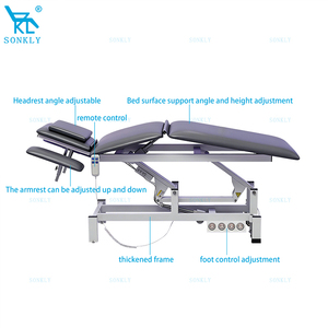 SONKLY Source Factory <span class=keywords><strong>Table</strong></span> de massage et de soins esthétiques <span class=keywords><strong>professionnelle</strong></span> électrique à trois sections, à deux moteurs et à jambes séparées - Product Image 3