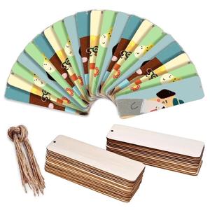 Marcadores de Libros de Madera con Orificios, Etiquetas de Madera en Blanco para Manualidades, Marcadores de Libros de Madera - Product Image 3