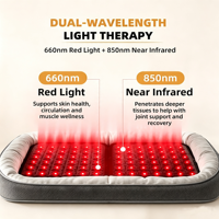 Lit de thérapie par lumière rouge pour chiens et chats, tapis de bien-être infrarouge, coussin de récupération LED 660nm 850nm pour usage domestique